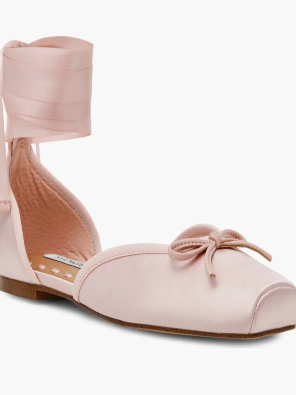 Steve Madden Leonora Ankle Wrap Satin Ballet Flats, Size 8. Brand New $130 Value
